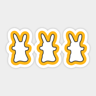 Three Bunny Rabbits black and white characters Sticker